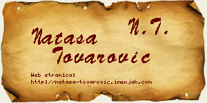 Nataša Tovarović vizit kartica